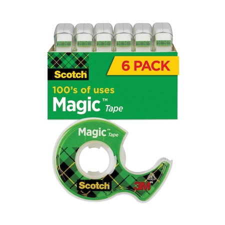 Scotch Magic Tape, Refillable Dispenser, PK6 6122